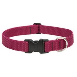 Eco Dog Collar, Adjustable, Berry, 1 x 12 to 20-In.