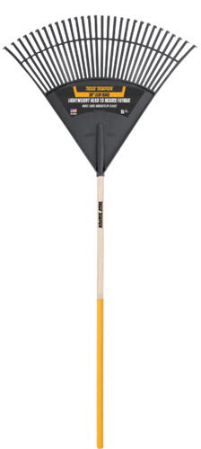 True Temper 30-INCH POLY LEAF RAKE WITH CUSHION GRIP ON HARDWOOD HANDLE