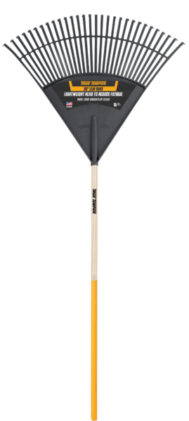 True Temper 30-INCH POLY LEAF RAKE WITH CUSHION GRIP ON HARDWOOD HANDLE