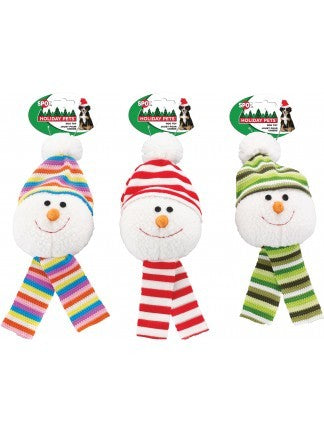 Ethical Pet SPOT Holiday Snowball With Scarf Dog Assorted Dog Toy (7″)