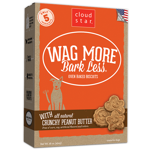 Cloud Star Wag More Bark Less Oven Baked Crunchy Peanut Butter Dog Treats