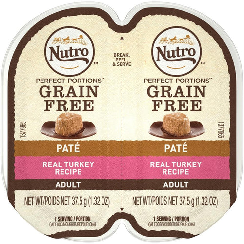 Nutro Perfect Portions Adult Grain Free Turkey Pate Wet Cat Food Trays