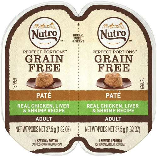 Nutro Perfect Portions Adult Grain Free Chicken, Liver & Shrimp Pate Wet Cat Food Trays