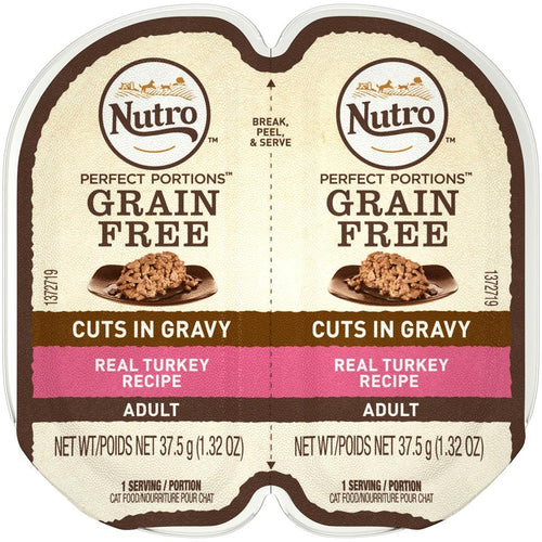 Nutro Perfect Portions Grain Free Cuts In Gravy Real Turkey Recipe Wet Cat Food Trays