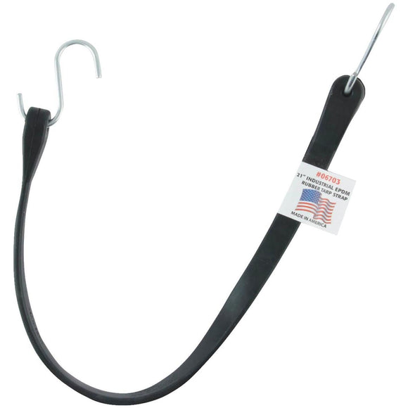 Erickson 24 In. Hook-to-Hook Black Industrial EDPM Rubber Tarp Strap