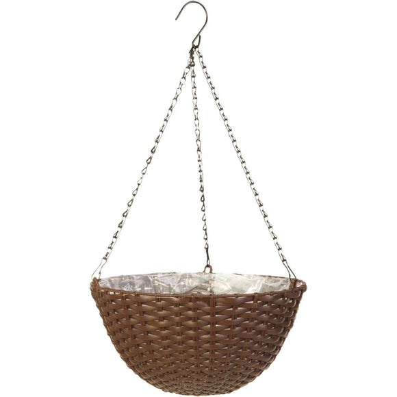 Panacea 14 In. Resin Espresso Brown Hanging Plant Basket