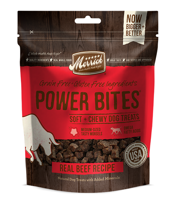 Merrick Power Bites Real Beef Recipe Dog Treats (6-oz pouch)