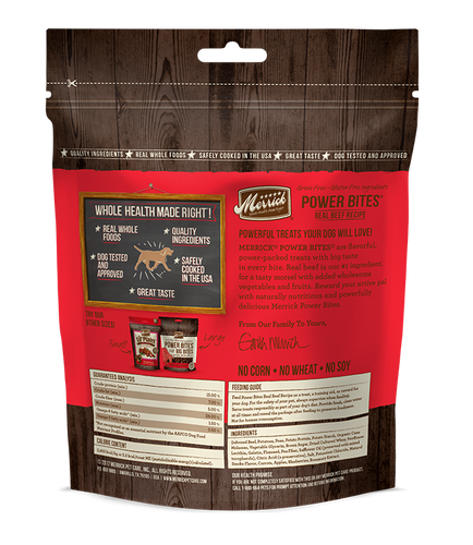 Merrick Power Bites Real Beef Recipe Dog Treats (6-oz pouch)