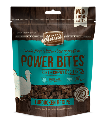 Merrick Power Bites Grain Free Turducken Recipe Dog Treats (6-oz)