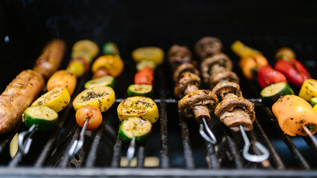 Vegetables on grill