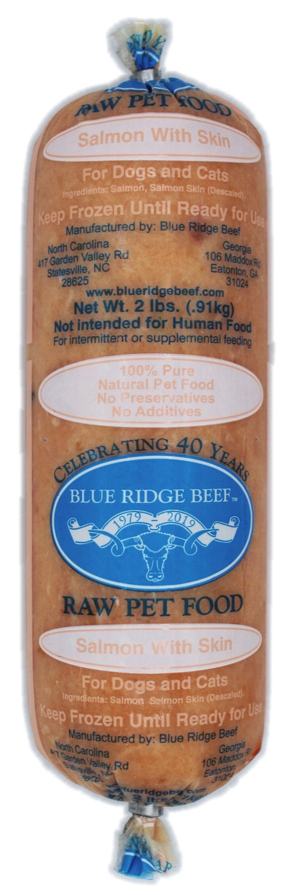 Blue Ridge Beef Salmon with Skin Natural Raw Dog Food