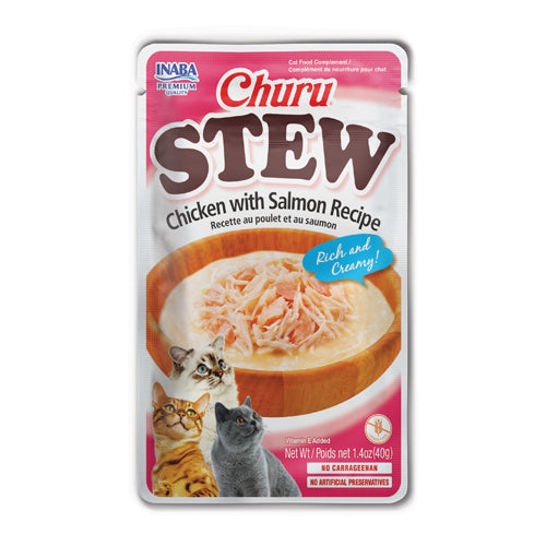 Inaba Churu Chicken Stew with Salmon Recipe Cat Treat (1.4 oz)