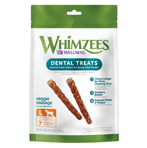 Whimzees Veggie Sausage Dental Chew Dog Treats