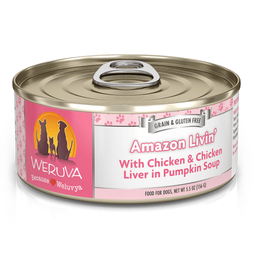 Weruva Amazon Livin' with Chicken & Chicken Liver in Pumpkin Soup Canned Dog Food (14-oz, case of 12)