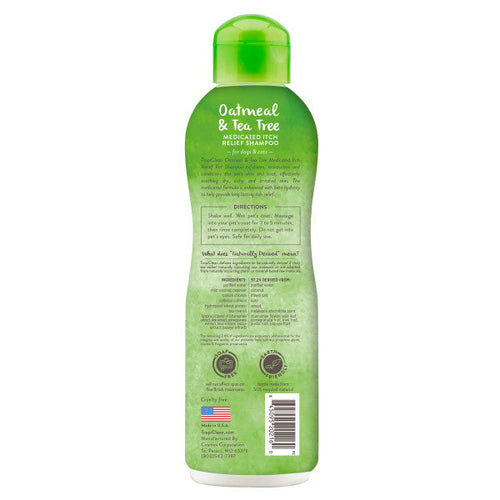 TropiClean Oatmeal & Tea Tree Medicated Itch Relief Shampoo for Pets