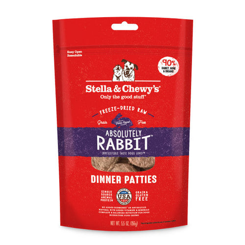 Stella & Chewy's Freeze-Dried Raw Dinner Patties For Dogs Absolutely Rabbit Recipe
