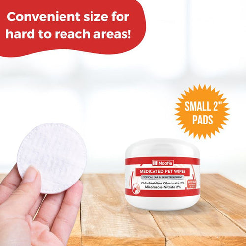 Nootie Antifungal & Antibacterial Medicated Pet Wipes for Dogs and Cats