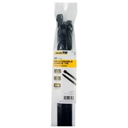 Releaseable Cable Tie, Black, 28-In., 5-Pk.