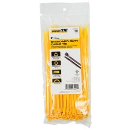 Standard Duty Cable Tie, Yellow, 8-In., 100-Pk.