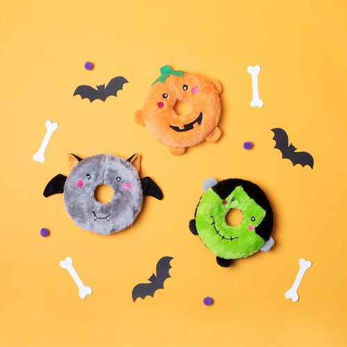 ZippyPaws Halloween Donutz Buddies – Pumpkin Dog Toy