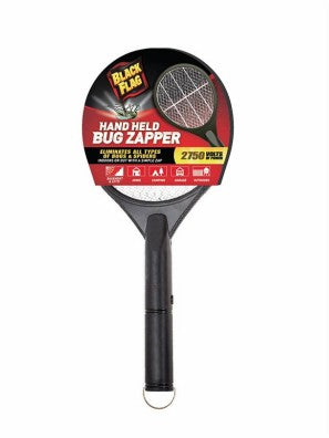Black Flag Handheld Bug Zapper Insect Killer Racket Style