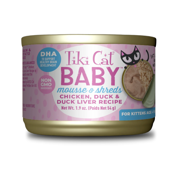 Tiki Cat Tiki Cat® Baby™ Mousse & Shreds Chicken, Duck & Duck Liver Recipe Wet Cat Food
