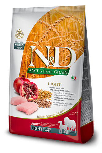 Farmina N&D Ancestral Grain Canine Chicken & Pomegranate Light Medium & Maxi Food