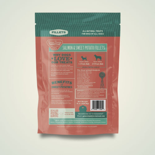 Gaines Family Farmstead Salmon and Sweet Potato Fillets Treats for Dogs of All Sizes