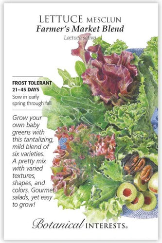 Botanical Interests Farmer's Market Blend Mesclun Lettuce Seeds
