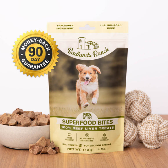 Badlands Ranch Superfood Bites Beef Liver Treats Dog Food (4 oz)