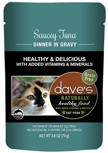 Dave s Naturally Healthy Cat Food Pouch Saucey Tuna Dinner in Gravy Harrisburg PA Hanoverdale Agway