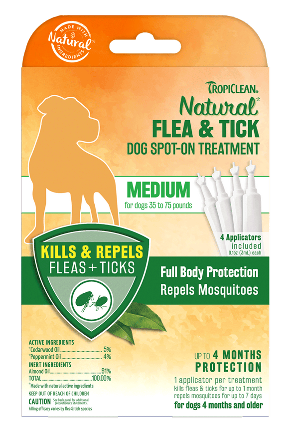 TropiClean Natural Flea & Tick Spot-On Treatment