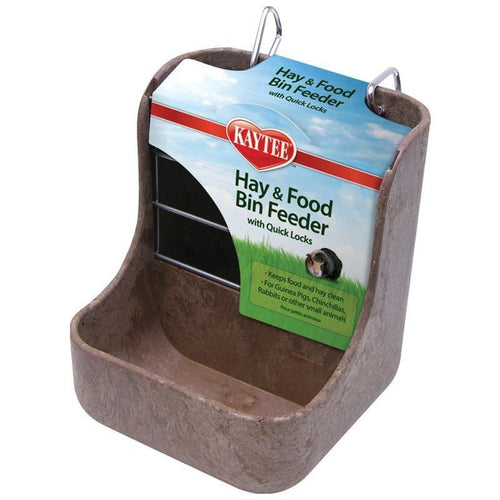 KAYTEE HAY-N-FOOD BIN FEEDER (5.75X5.75X7 IN, ASSORTED)