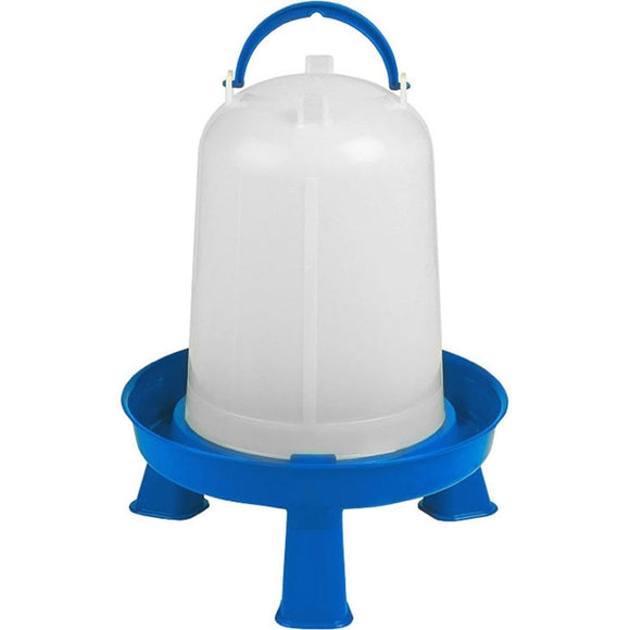 Double-Tuf Poultry Waterer with Legs (3 QT, BLUE/WHITE)