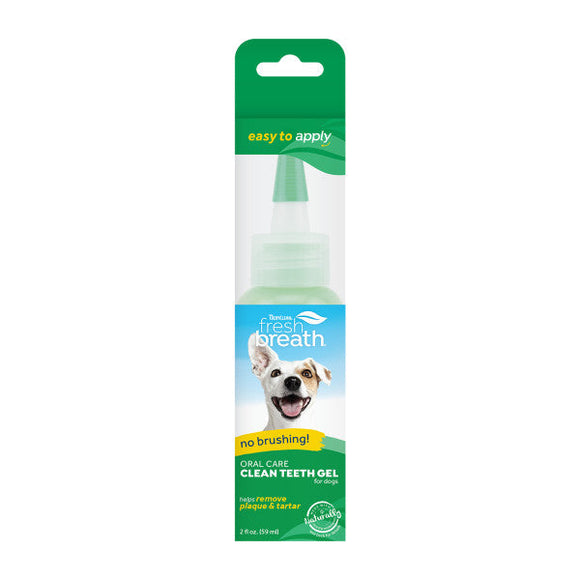 TropiClean Fresh Breath No Brushing Clean Teeth Dental & Oral Care Gel for Dogs (4 oz)