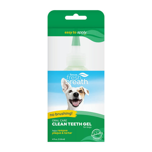 TropiClean Fresh Breath No Brushing Clean Teeth Dental & Oral Care Gel for Dogs (4 oz)